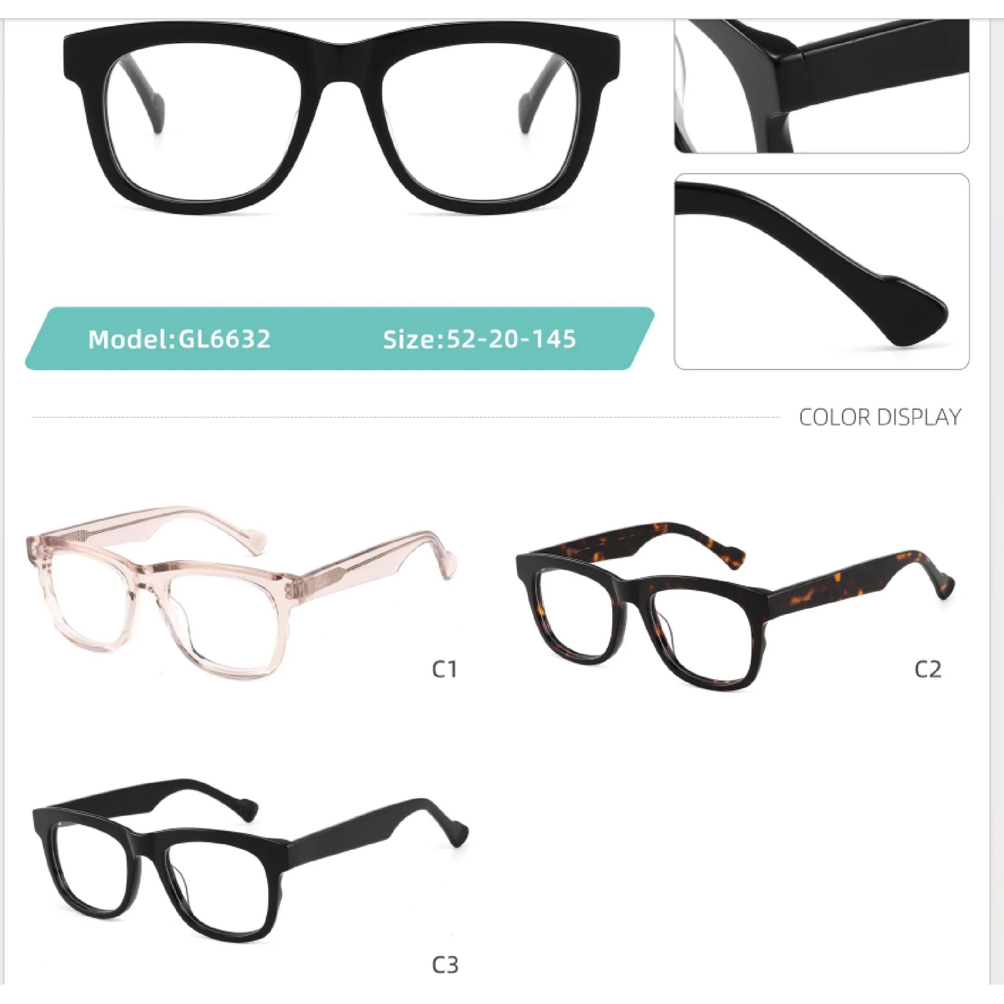 Square Acetate Optical Frames JT-GL6632 - Joyiris Eyewear